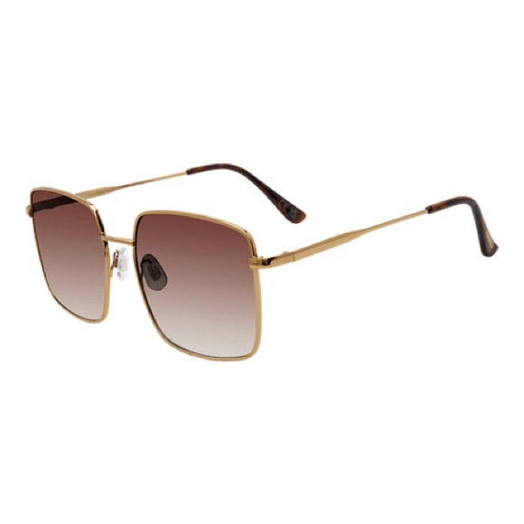 Steve Madden Square Gold Gradient Aviator Sunglasses - Picture 1 of 5
